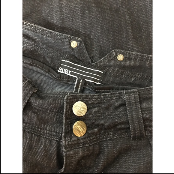 Ruby London Women bell bottom black denim jean 4/6 - Picture 4 of 8